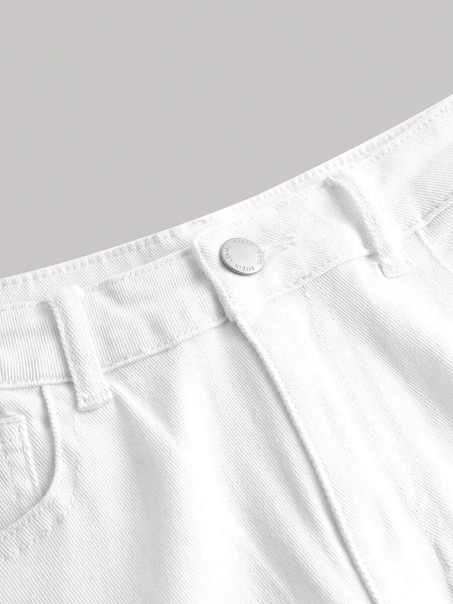 SHEIN BIAŁE SPODNIE JEANS DZWONY S06__158-164