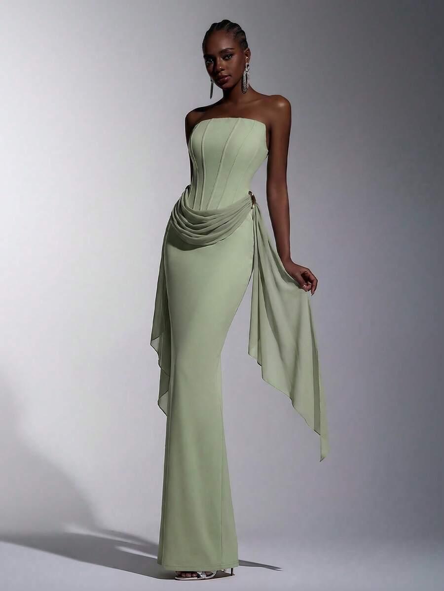 SHEIN ZIELONA MAXI SUKIENKA S06__M