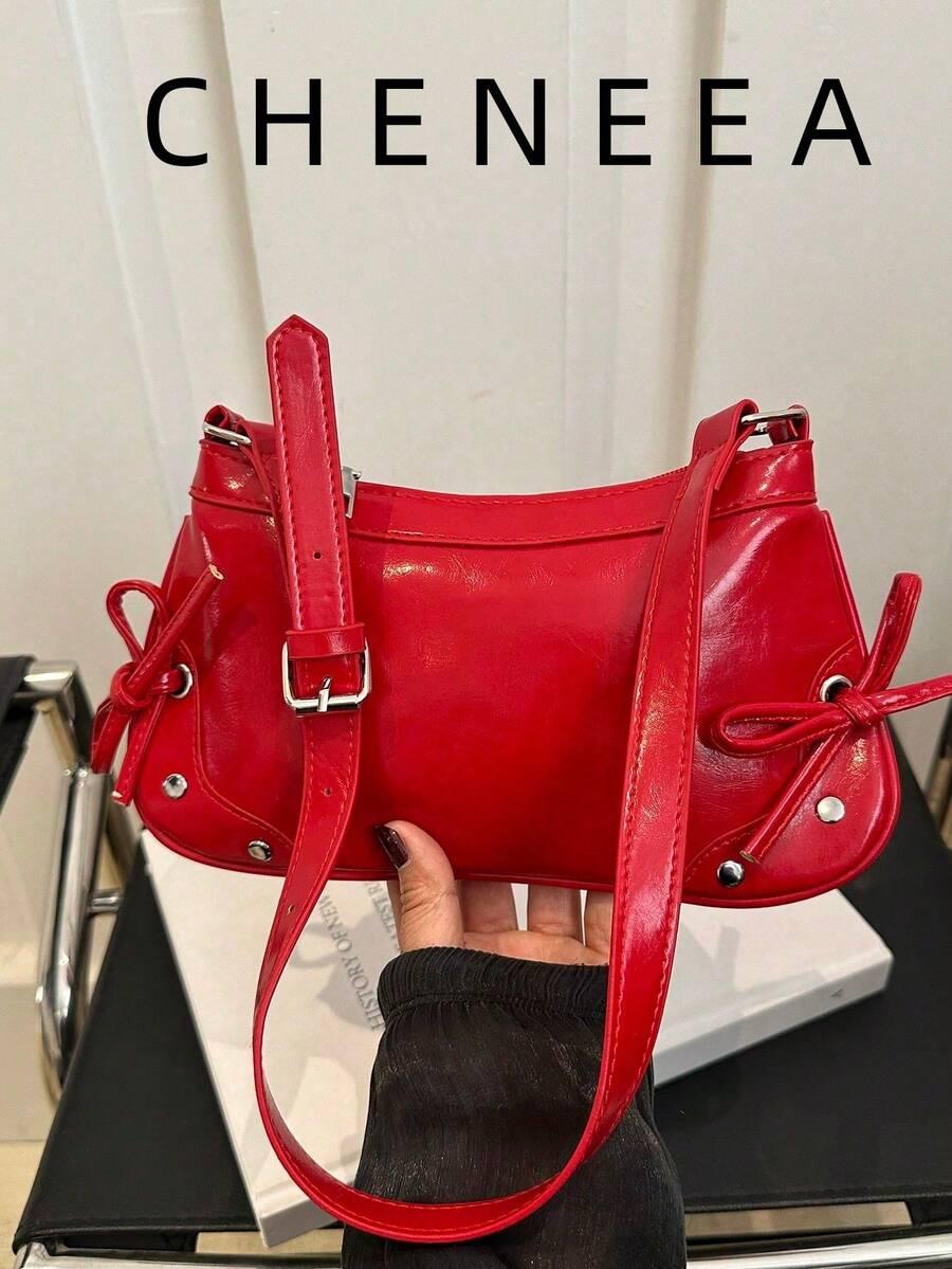 SHEIN CZERWONA TOREBKA ZAMEK S07__26X15