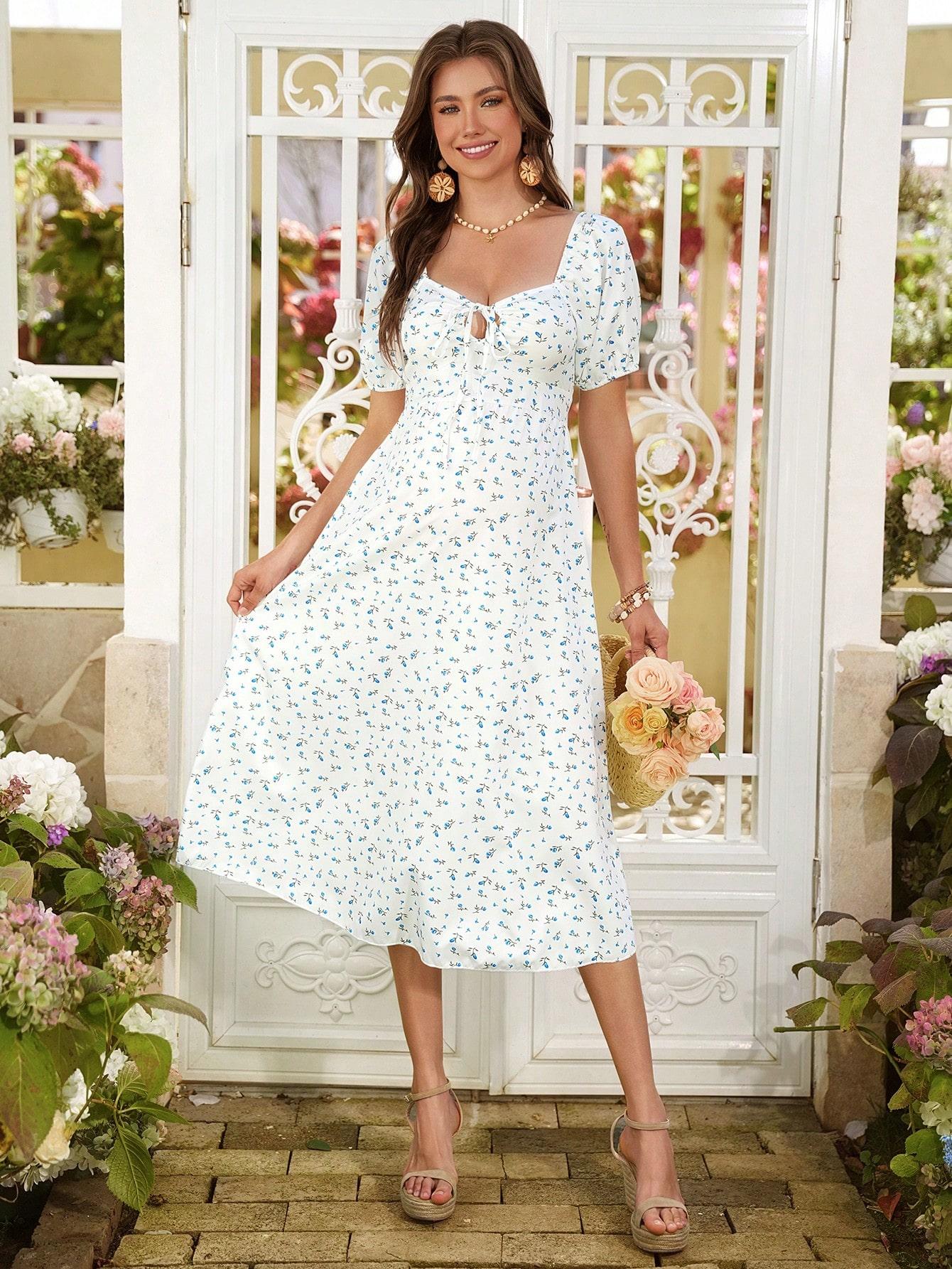 SHEIN SUKIENKA CIĄŻOWA WZÓR KWIATY S06__XL