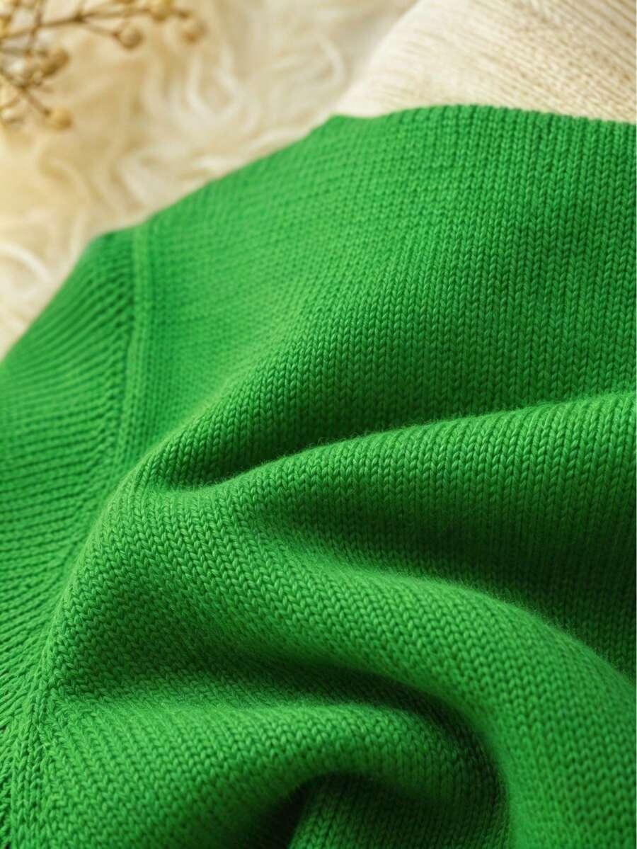 SHEIN ZIELONY SWETER DŁUGI RĘKAW S06__XL