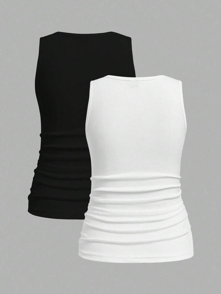 SHEIN BLUZKA OKRĄGŁY DEKOLT 2-PACK S06__S
