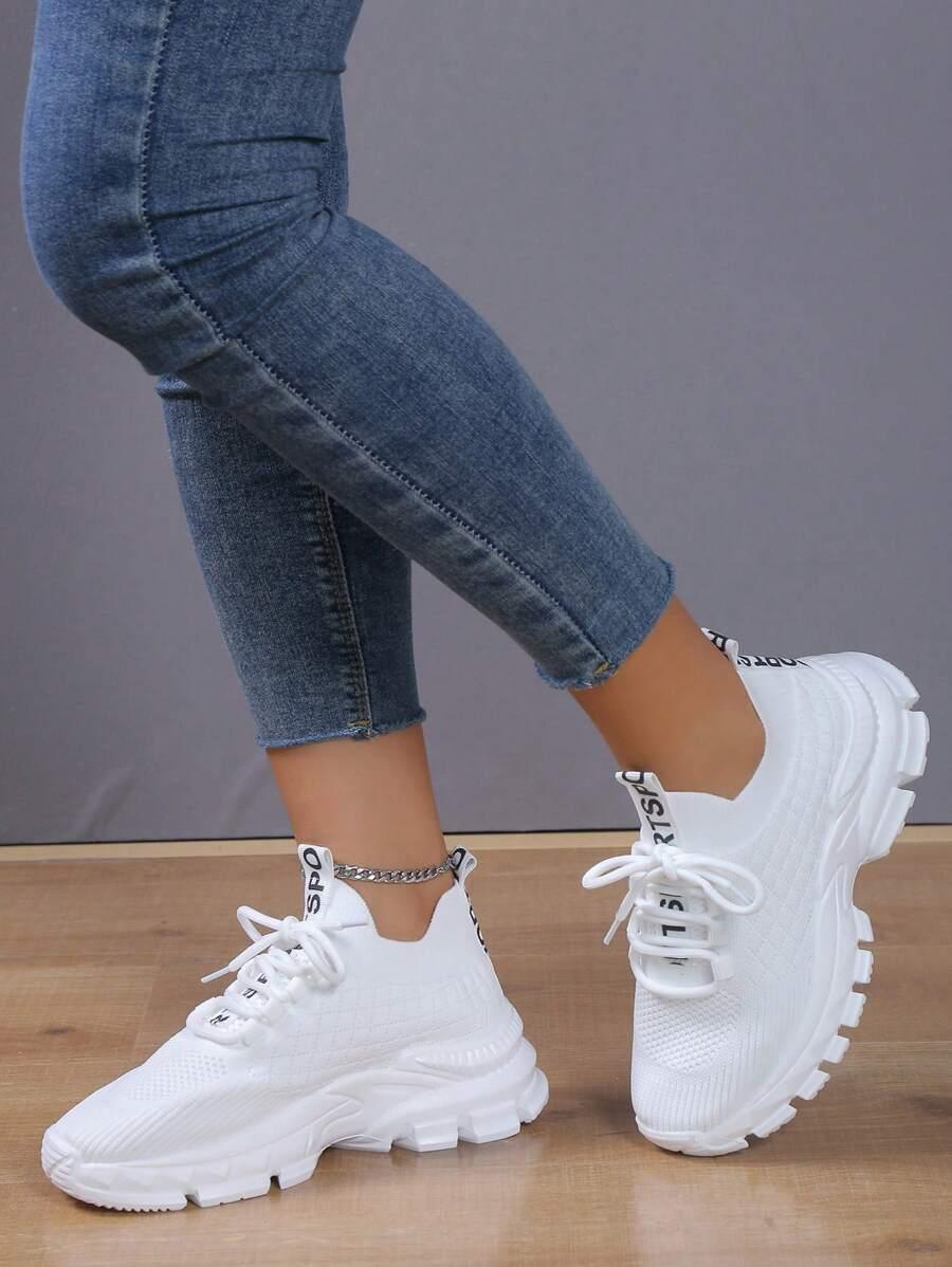SHEIN BIAŁE BUTY SPORTOWE PLATFORMA S06__38