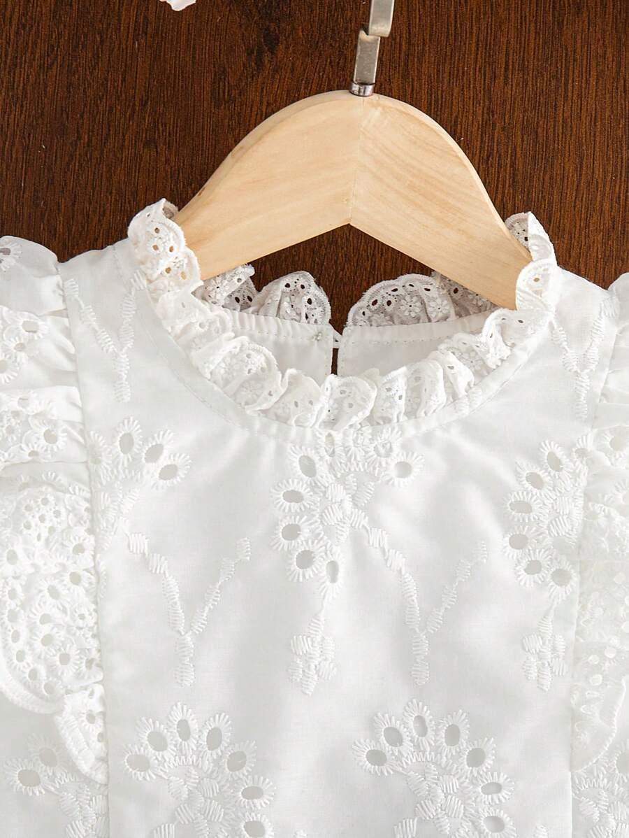 SHEIN BIAŁE SPODNIE HAFT S06__98/104