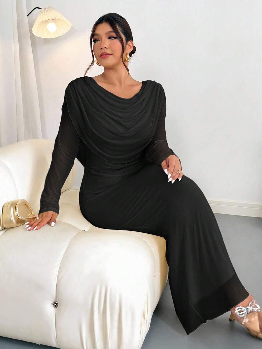 SHEIN CZARNA SUKIENKA DŁUGI RĘKAW S06__XXL
