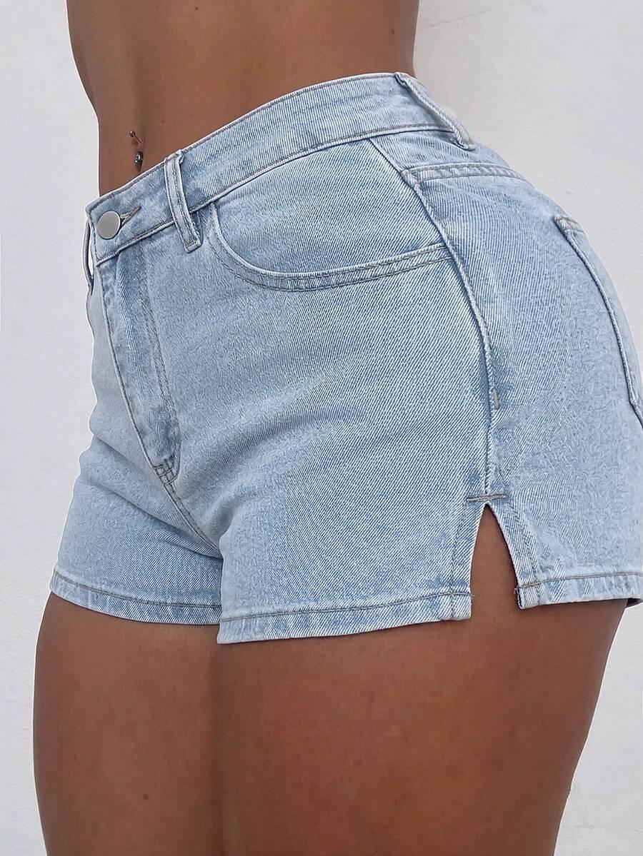 SHEIN NIEBIESKIE KRÓTKIE SPODENKI JEANS S06__S