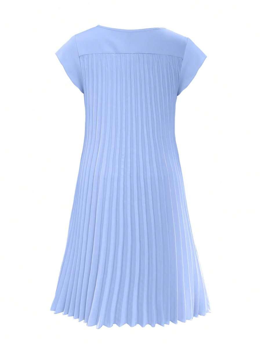 SHEIN PLISOWANA NIEBIESKA SUKIENKA PK01__46