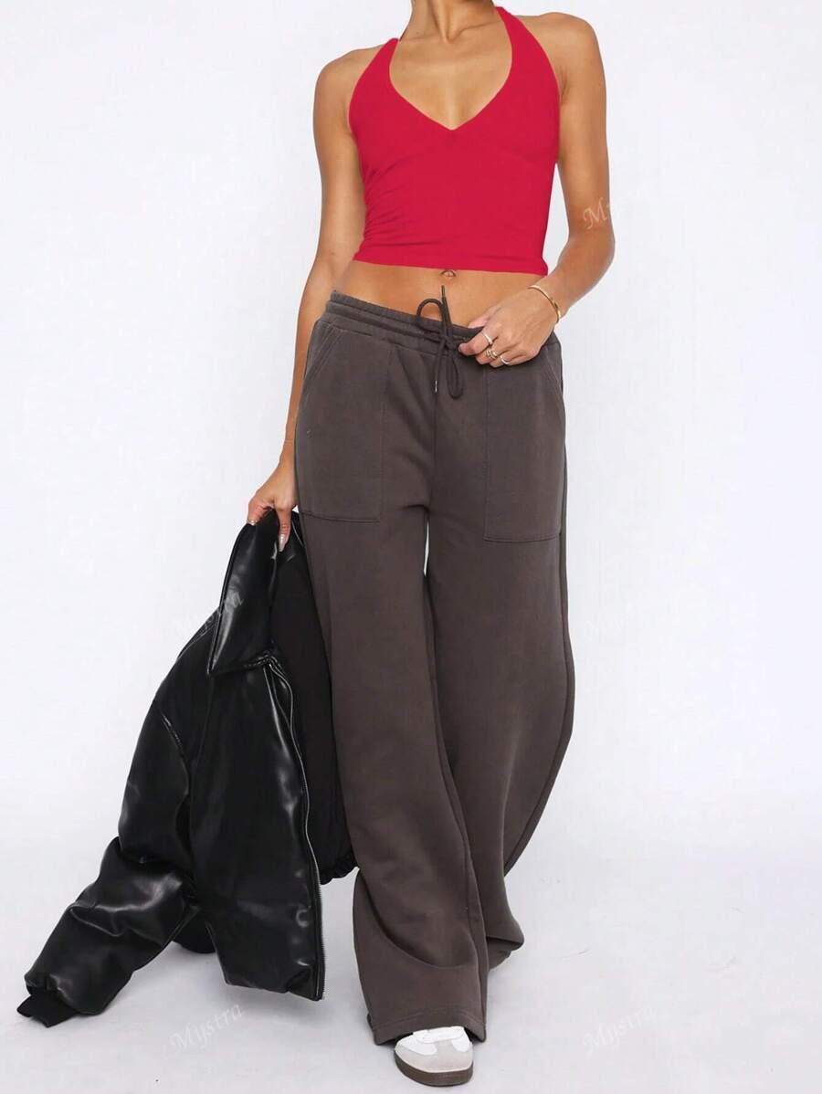 SHEIN CZERWONY TOP BEZ RĘKAWÓW S06__XS