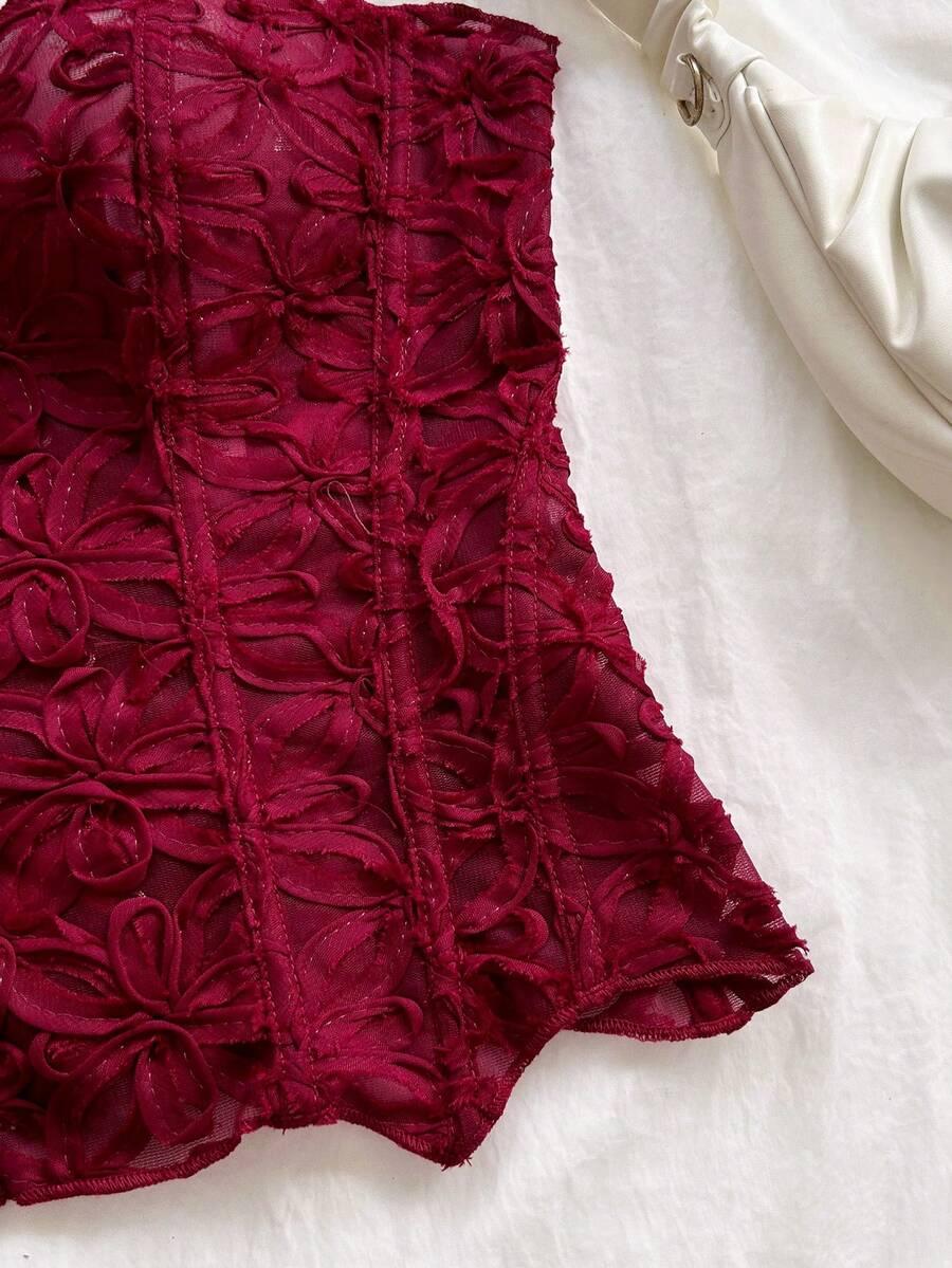 SOLEIA CZERWONY GORSET KWIATY S06__XL