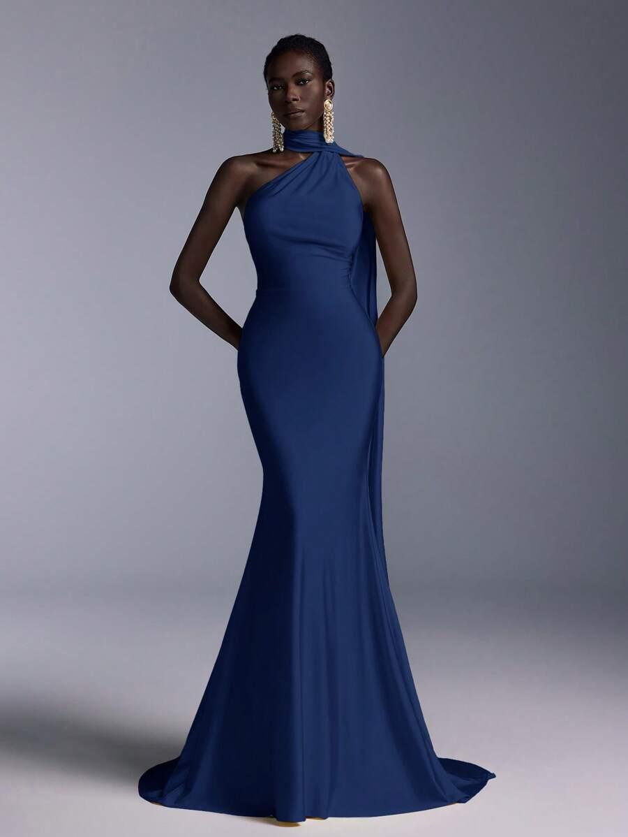 SHEIN GRANATOWA MAXI SUKIENKA S06__XL