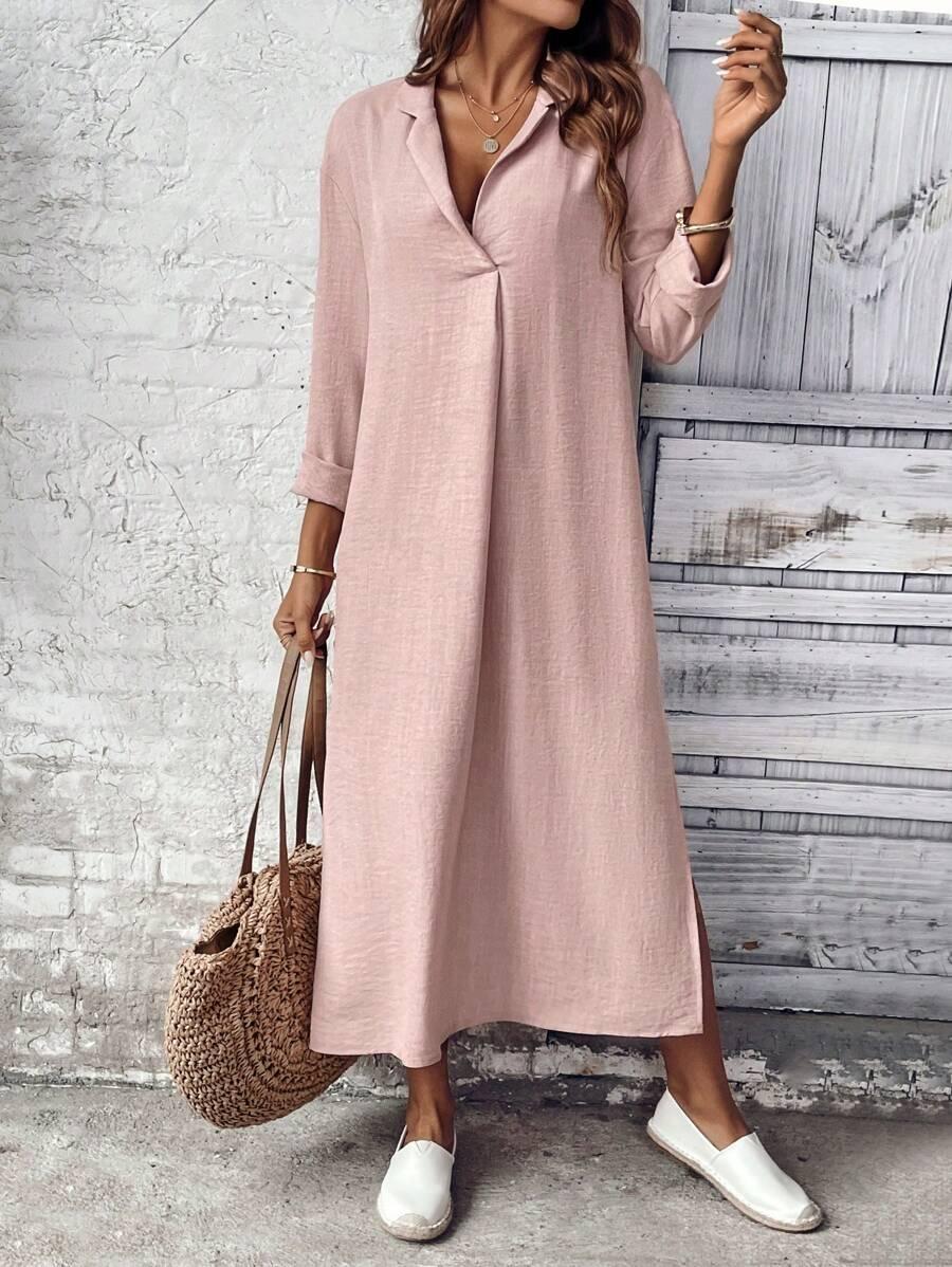 SHEIN RÓŻOWA MAXI SUKIENKA S06__L