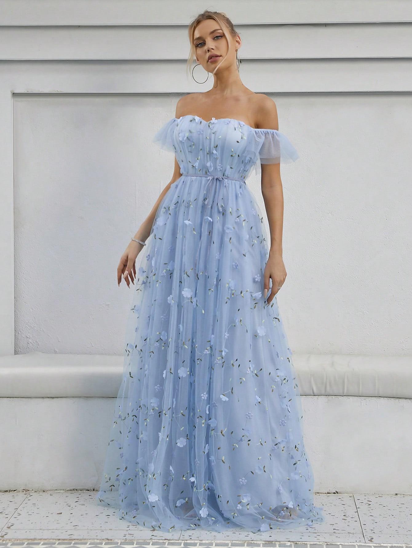 SHEIN NIEBIESKA MAXI SUKIENKA S06__M