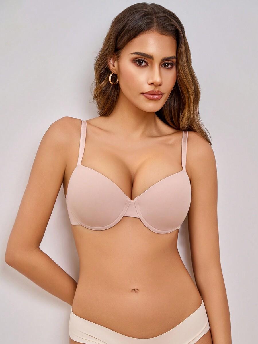 SHEIN BEŻOWY KLASYCZNY BIUSTONOSZ S06__70B