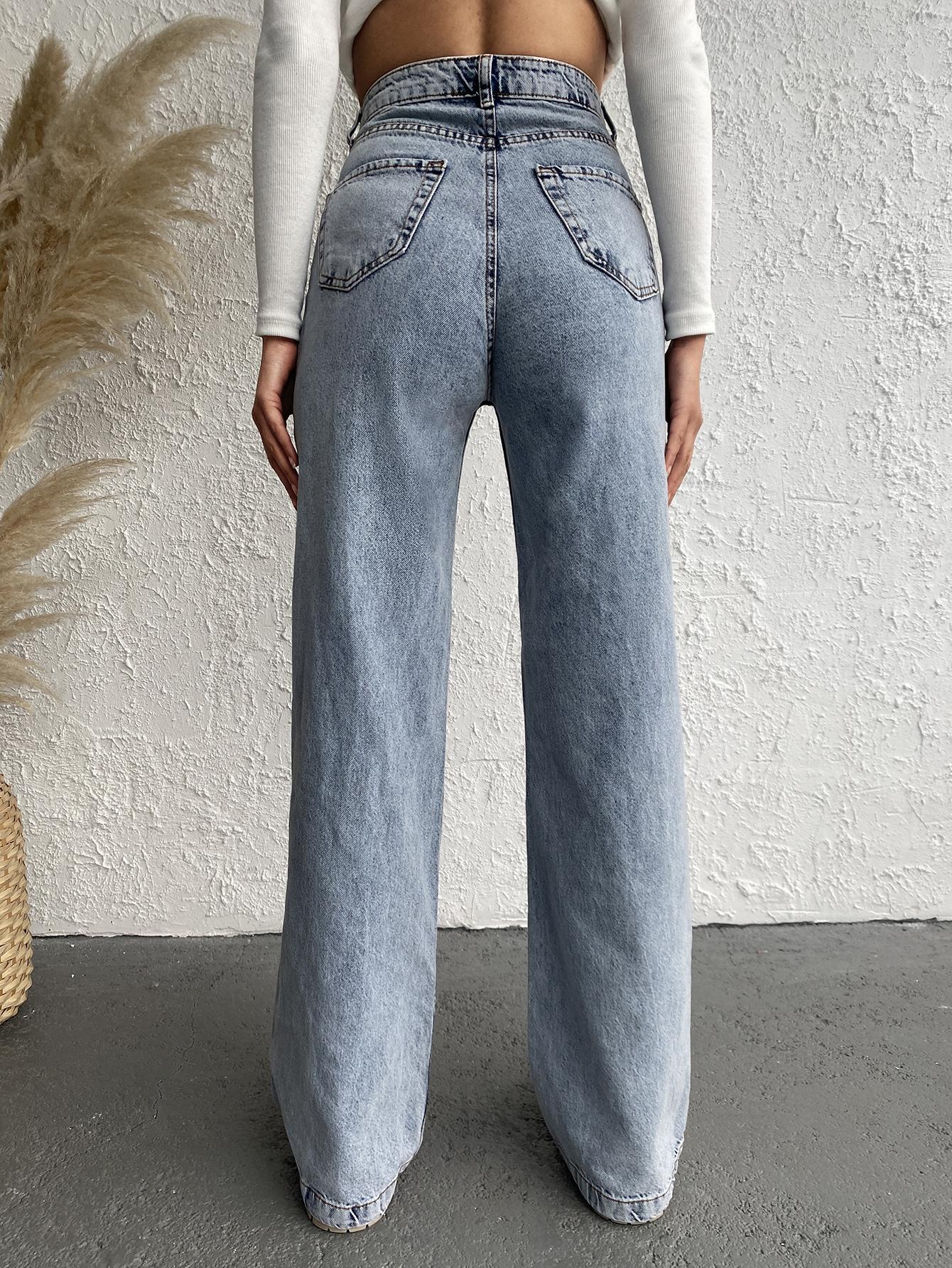 SHEIN SPODNIE JEANS PROSTE NOGAWKI PK01__XXS