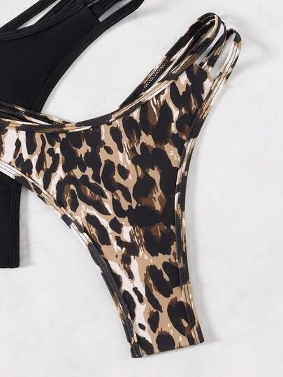 SHEIN DÓŁ OD BIKINI PASKI WYCIĘCIA STRINGI 2-PACK S09__S