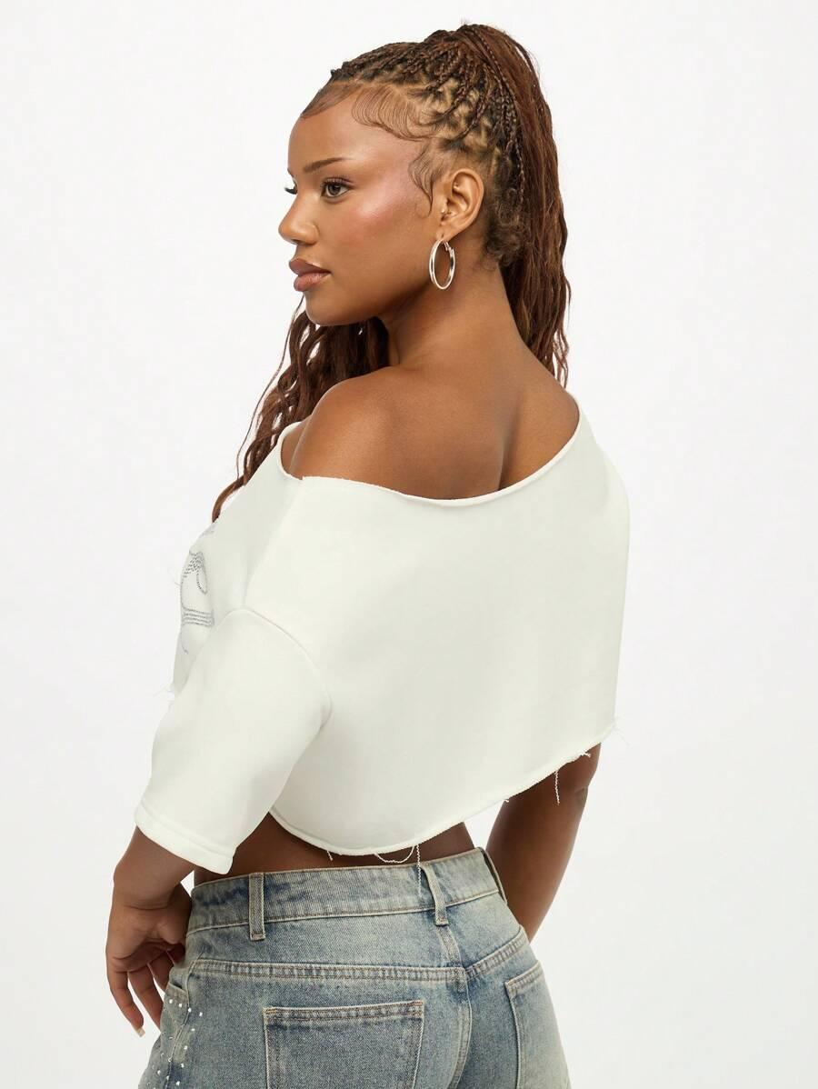SUMWON BLUZKA CROP CEKINY S06__S
