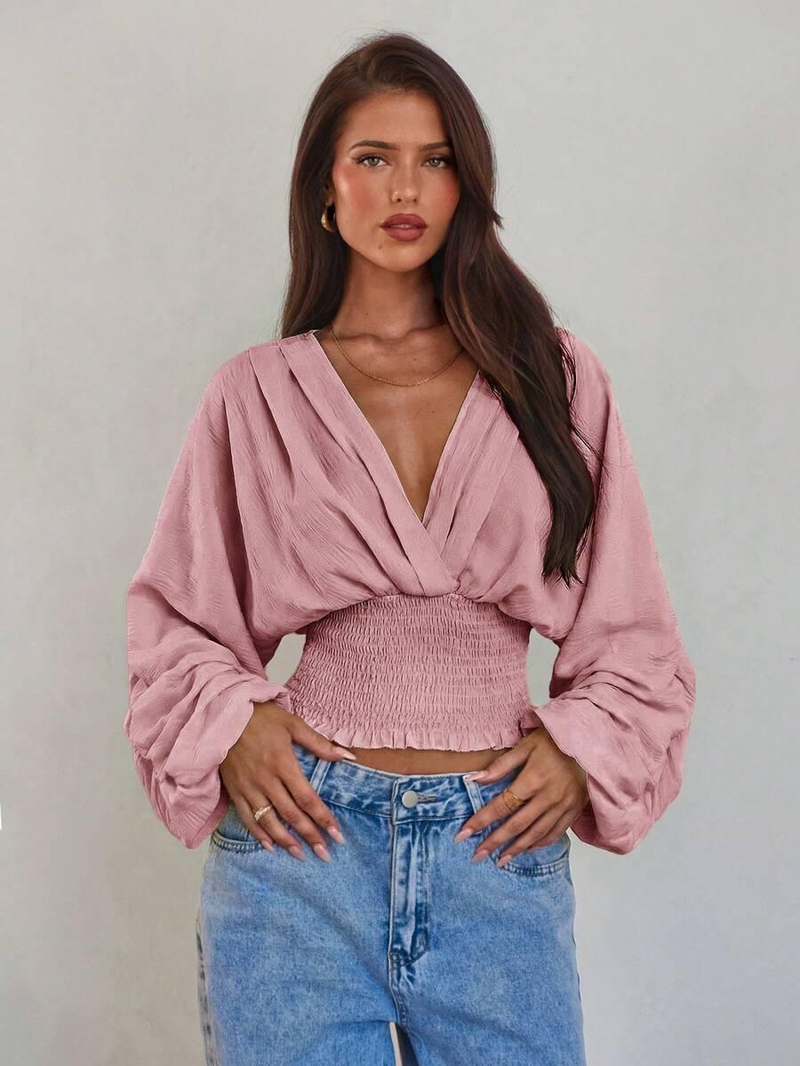 SHEIN BLUZKA Z DŁUGIM RĘKAWEM S09__M