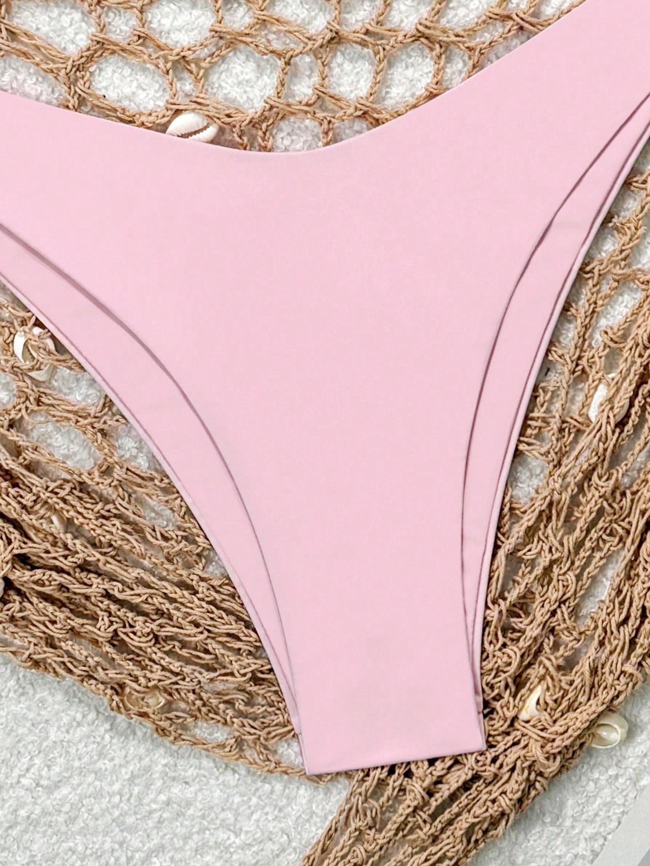 SHEIN RÓŻOWY DWUCZĘŚCIOWY STRÓJ KĄPIELOWY S09__M