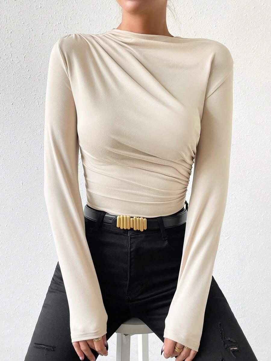 SHEIN BEŻOWE BODY DŁUGI RĘKAW S06__XL
