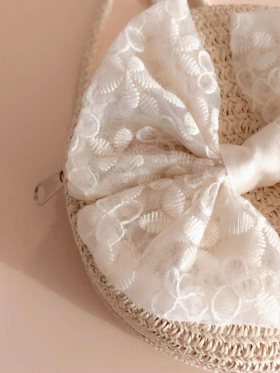 SHEIN BEŻOWA TOREBKA KOKARDA 12X12