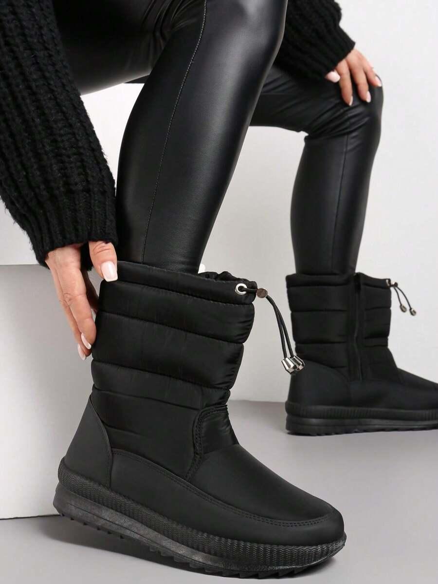 SHEIN CZARNE ŚNIEGOWCE PLATFORMA W01__37