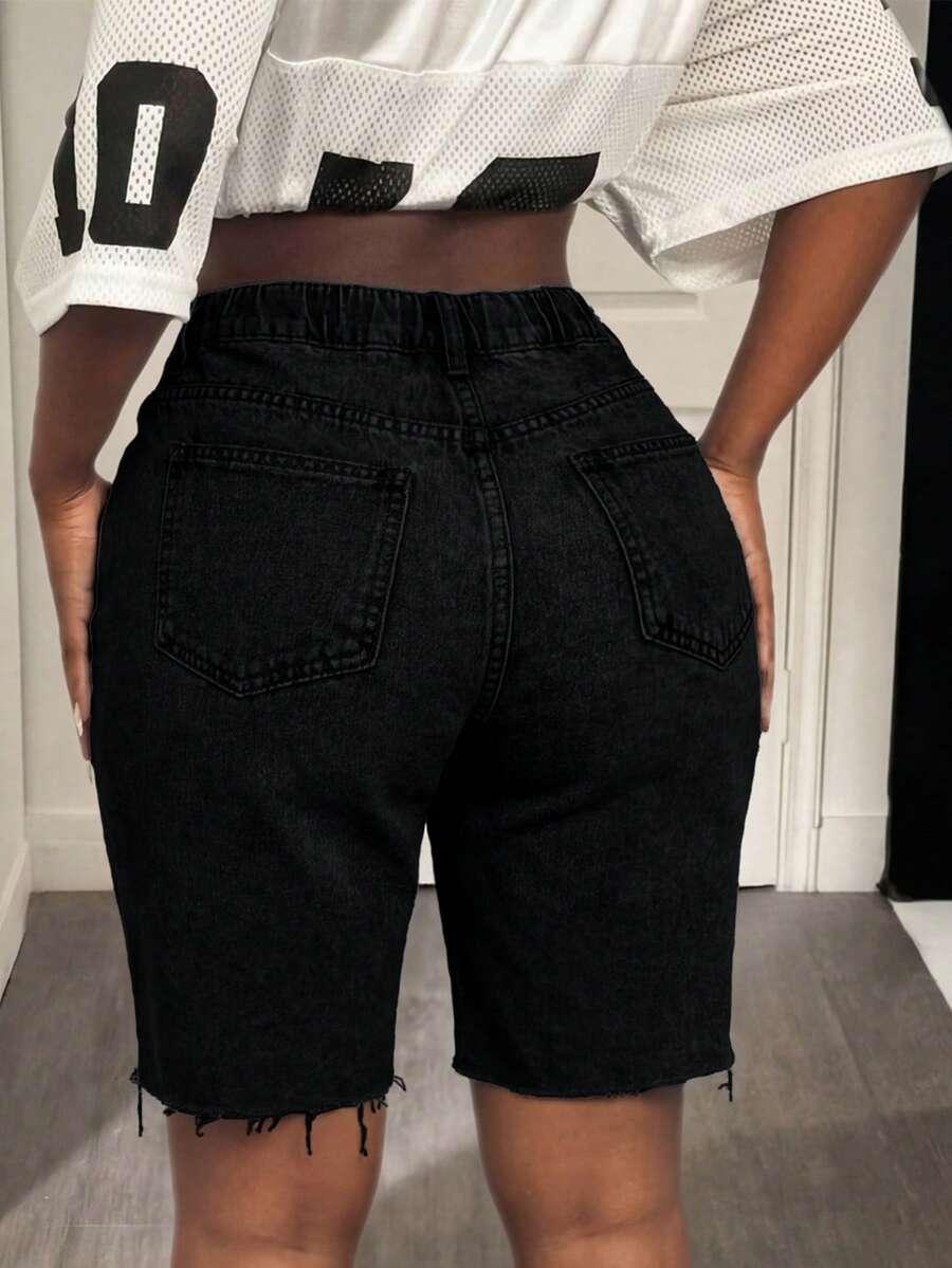 SHEIN CZARNE SPODENKI JEANS S06__50