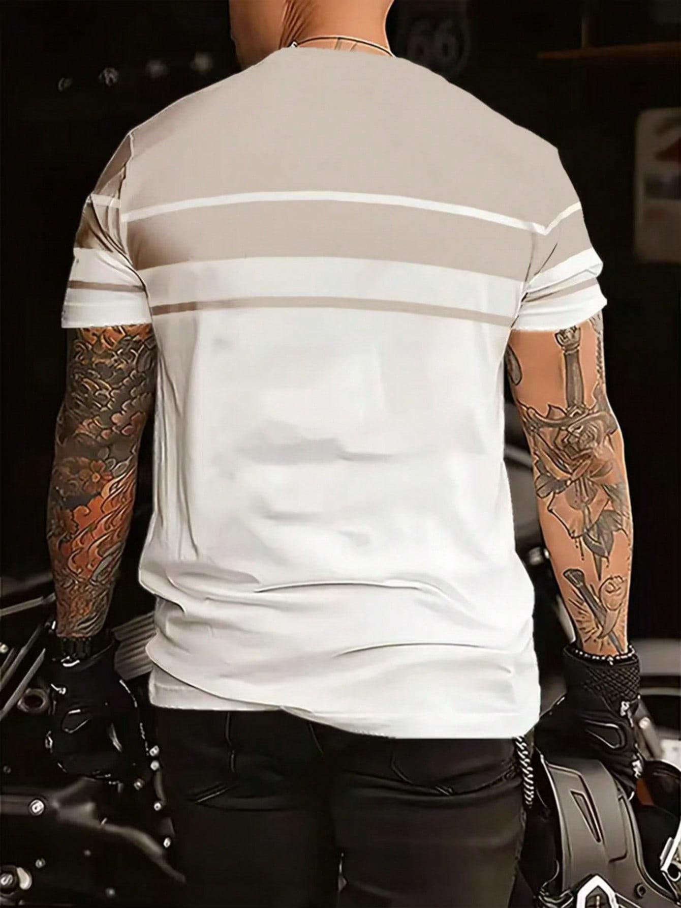 SHEIN T-SHIRT OKRĄGŁY DEKOLT NADRUK S06__M