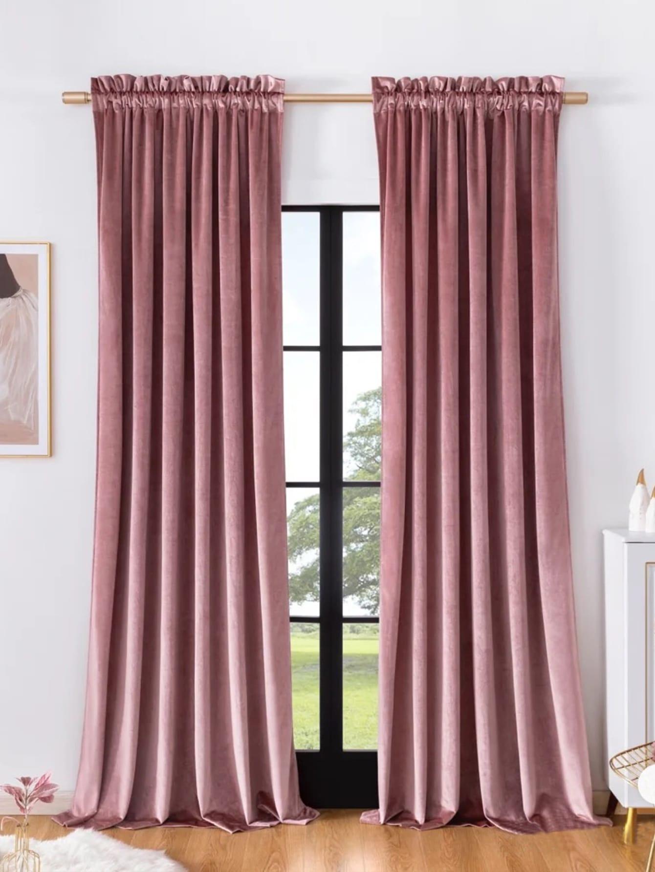 SHEIN RÓŻOWA GŁADKA ZASŁONA S07__100X135