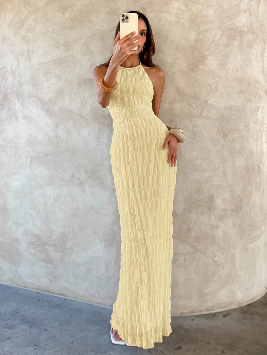 SHEIN ŻÓŁTA MAXI SUKIENKA S06__XS