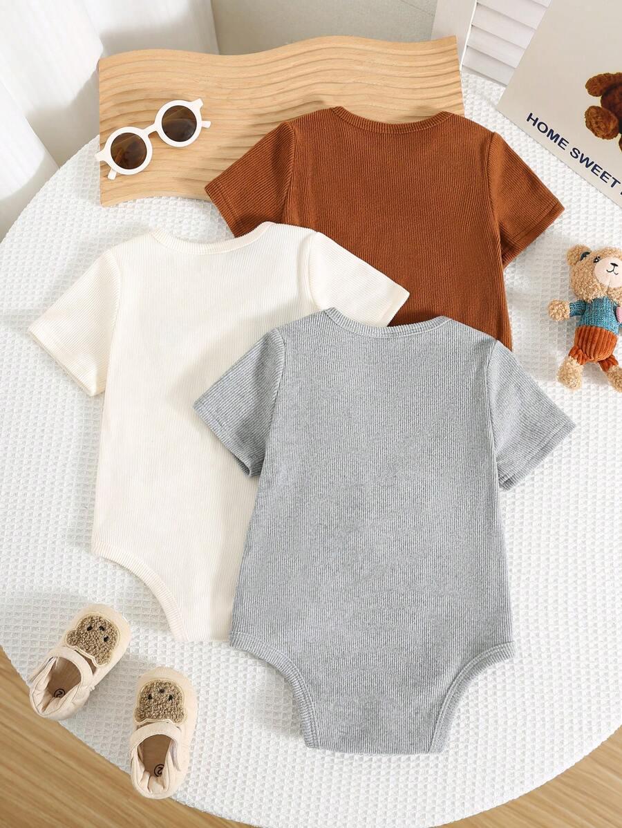 SHEIN BODY Z KRÓTKIM RĘKAWEM 3-PACK PK01__68/74