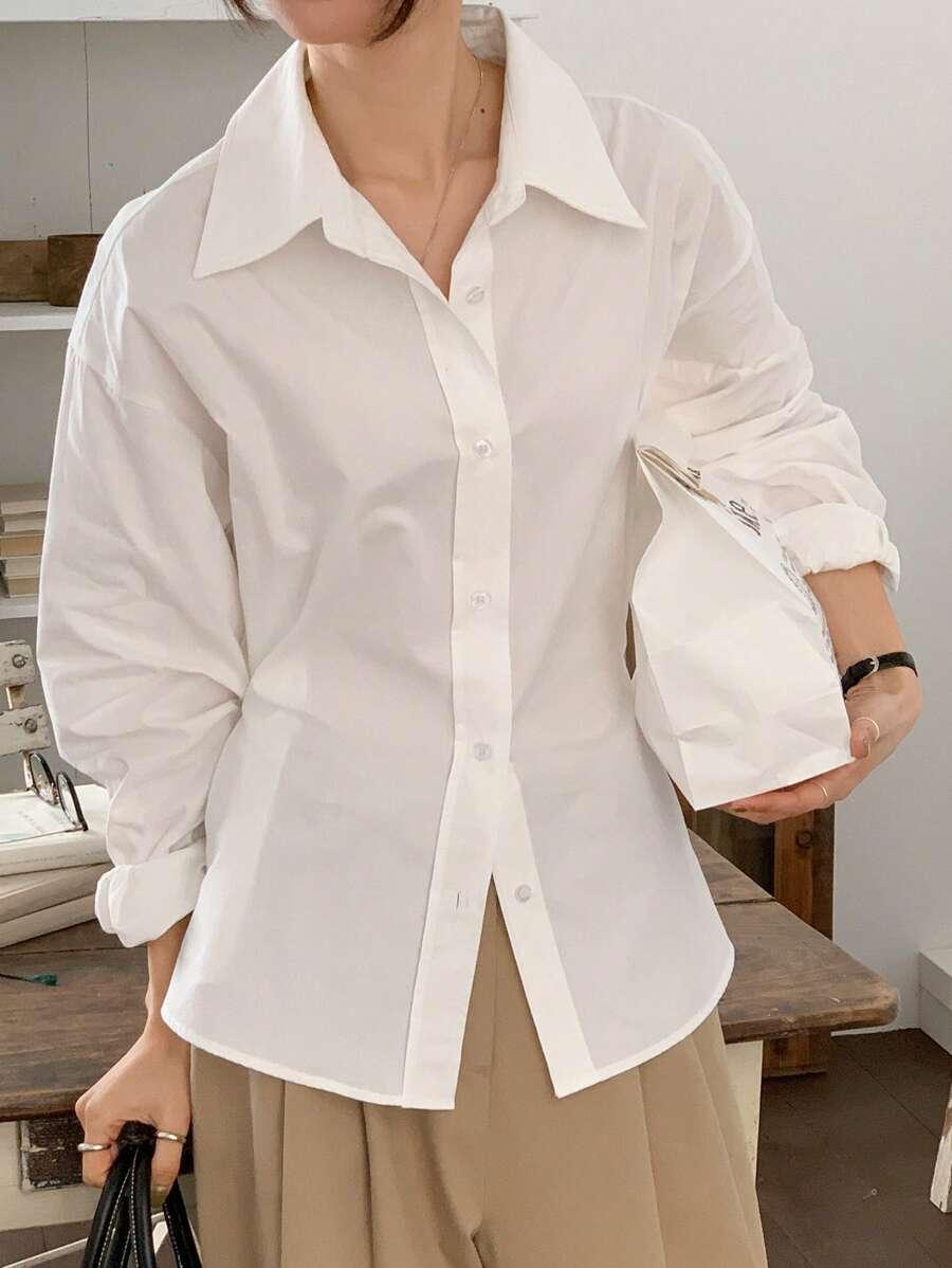 SHEIN KOSZULA Z DŁUGIM RĘKAWEM S06__L