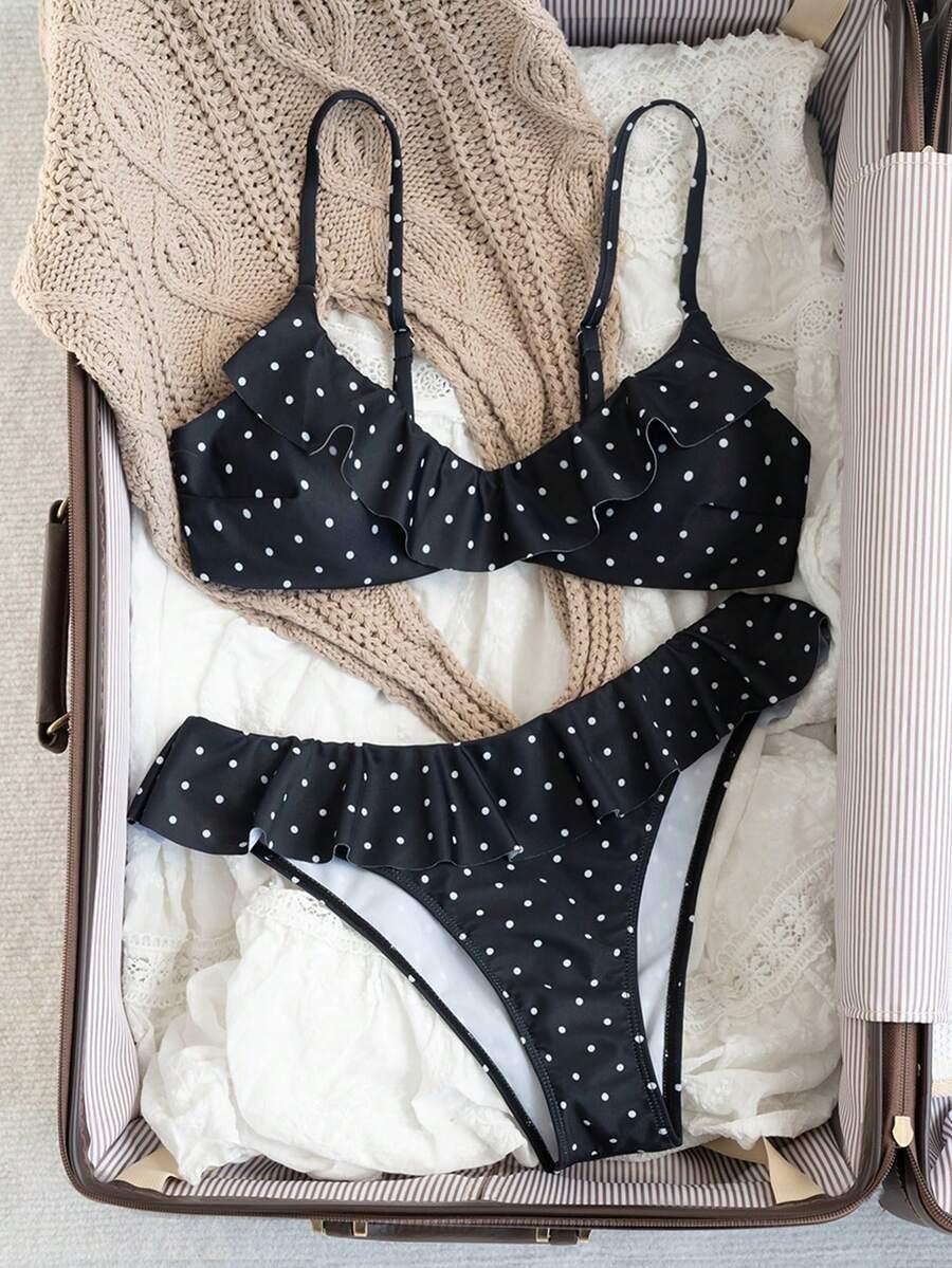 SWIM MOD DWUCZĘŚCIOWY STRÓJ KĄPIELOWY W GROSZKI S09__XL