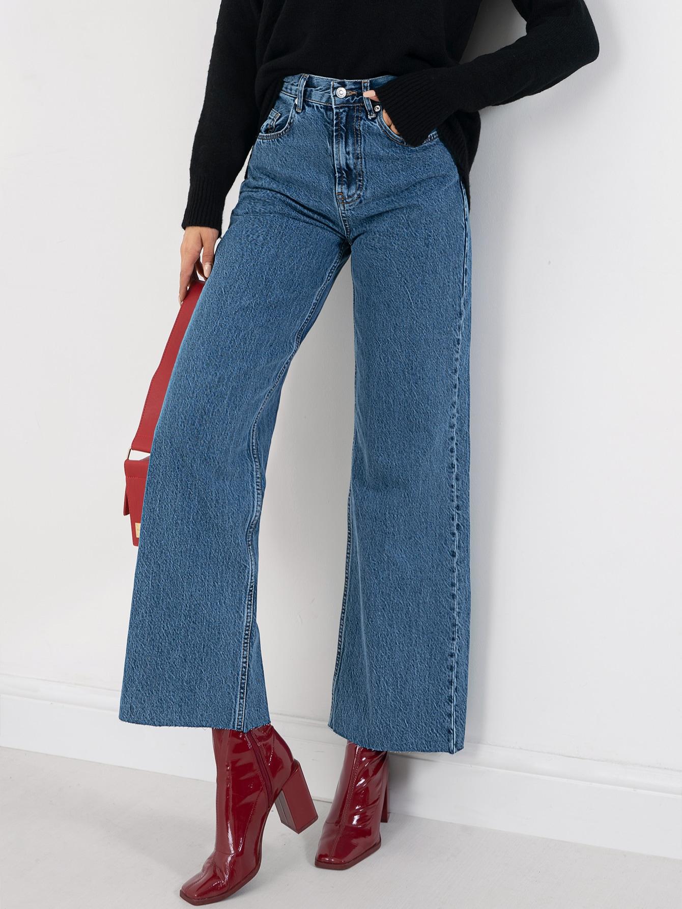 SHEIN SPODNIE JEANS WYSOKI STAN S06__S