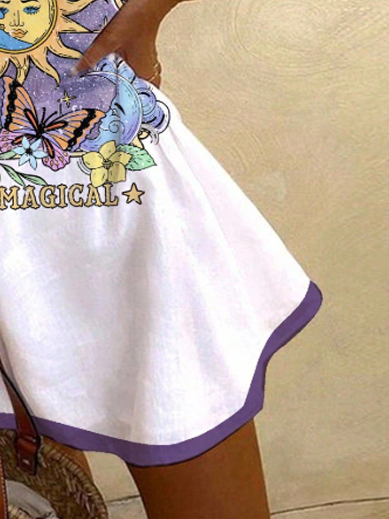 SHEIN MINI SUKIENKA WZÓR PRINT S06__M