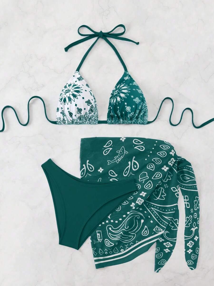 SWIM VCAY DWUCZĘŚCIOWY STRÓJ KĄPIELOWY NARZUTKA KOMPLET S09__XL