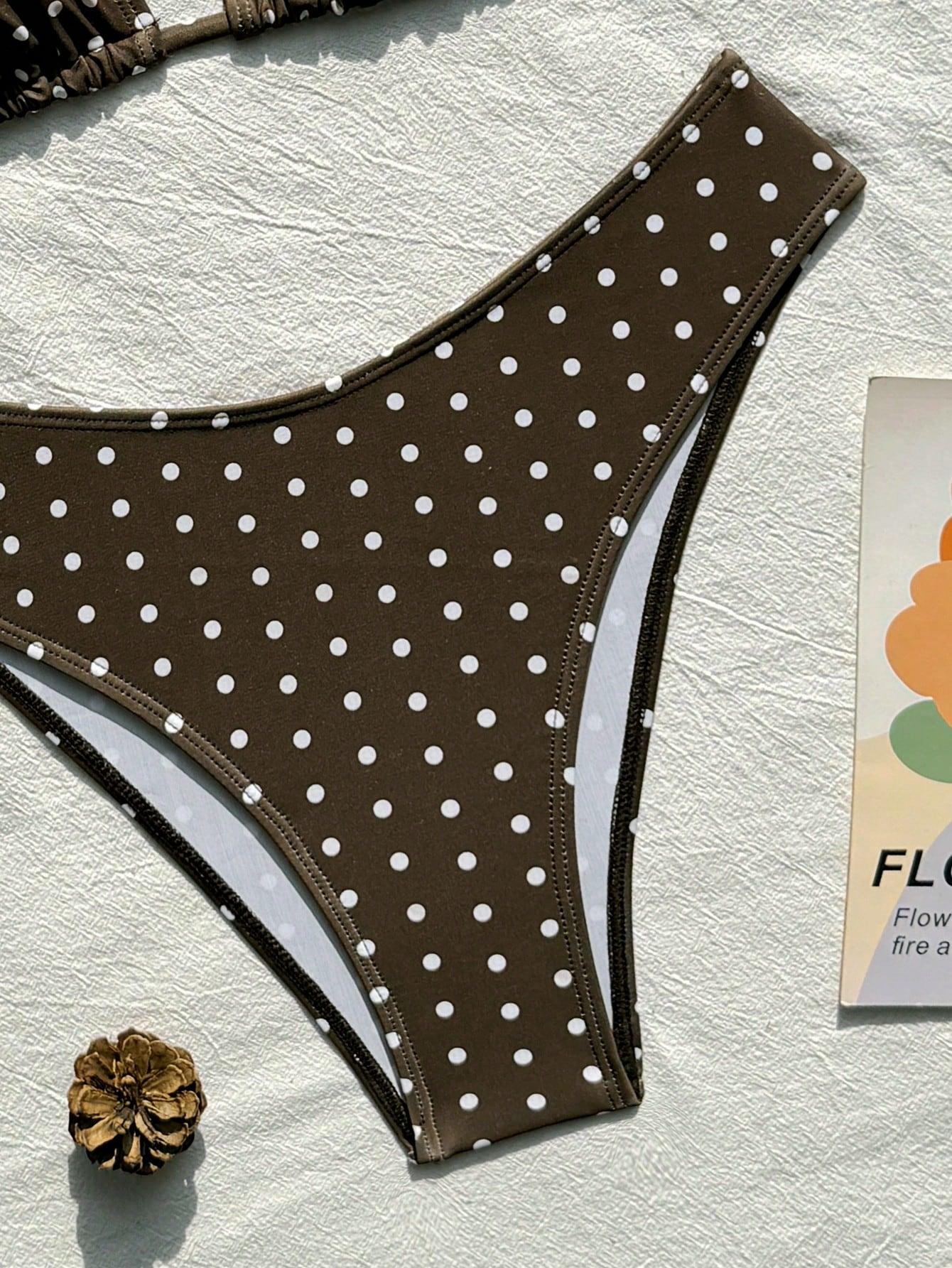 SHEIN DWUCZĘŚCIOWY STRÓJ KĄPIELOWY GROSZKI S09__XL