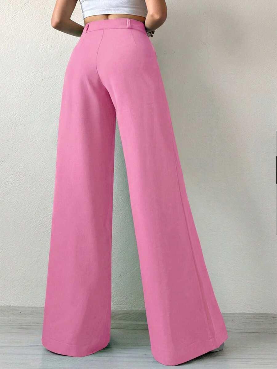 SHEIN RÓŻOWE SPODNIE PROSTA NOGAWKA S06__M
