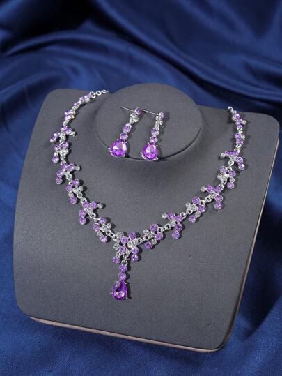 SHEIN KOMPLET NASZYJNIK KOLCZYKI DIADEM S07