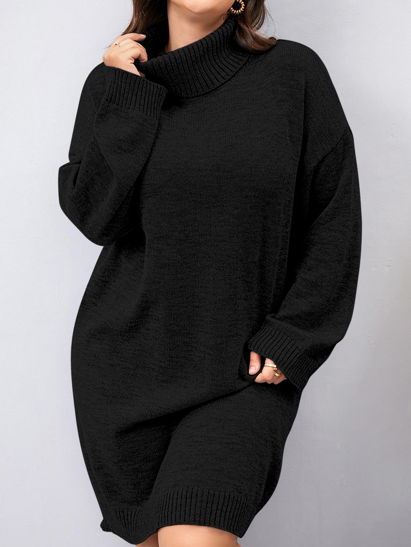SHEIN CZARNA SUKIENKA DŁUGI RĘKAW S06__48