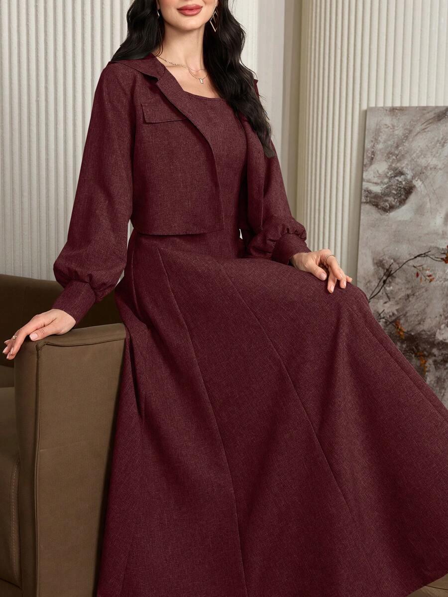 SHEIN BORDOWY KOMPLET SUKIENKA MARYNARKA S06__XL