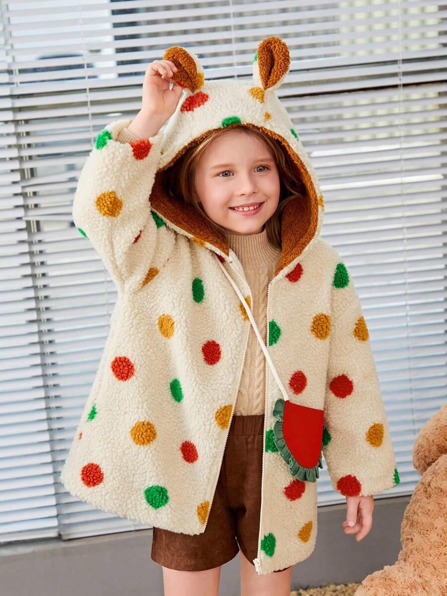 SHEIN BEŻOWA KURTKA WZÓR GROSZKI W01__116-122