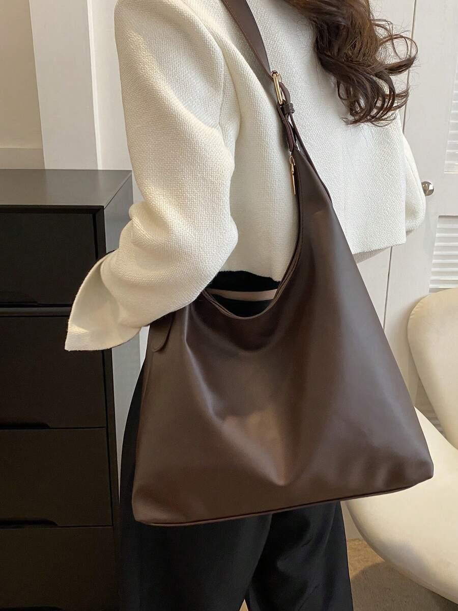 SHEIN BRĄZOWA TOREBKA IMITACJA SKÓRY S07__33X12,5X26