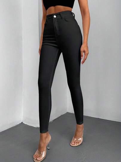 SHEIN CZARNE SPODNIE JEANS S09__S