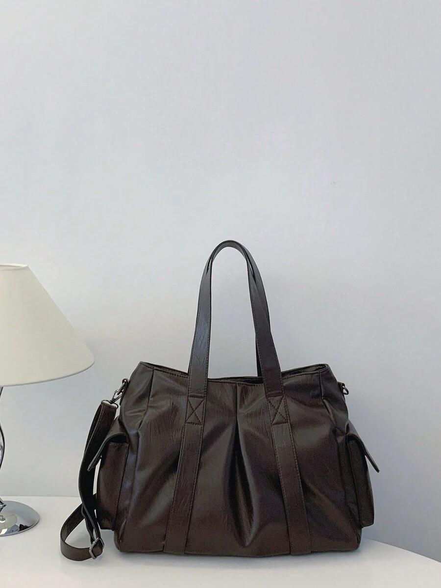 SHEIN BRĄZOWA TORBA NA RAMIĘ S07__35X18X28