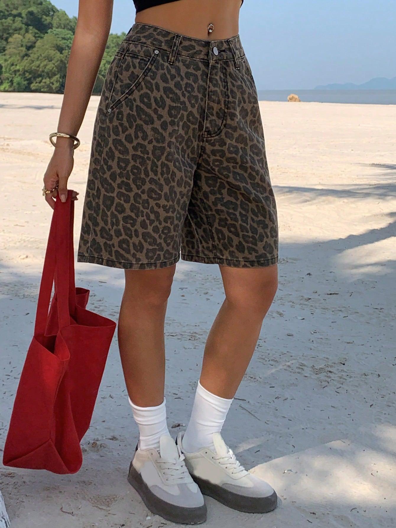 SHEIN SPODENKI ANIMAL PRINT S06__XL