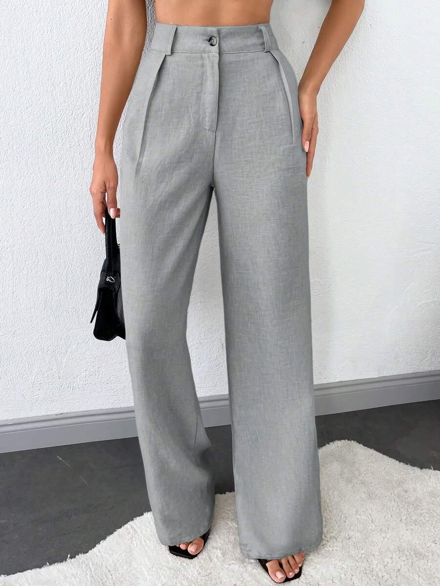 SHEIN SZARE SPODNIE PROSTE NOGAWKI S06__M