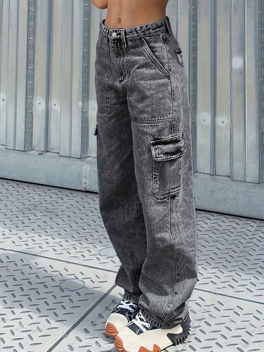 SHEIN SZARE SPODNIE JEANS S06__S