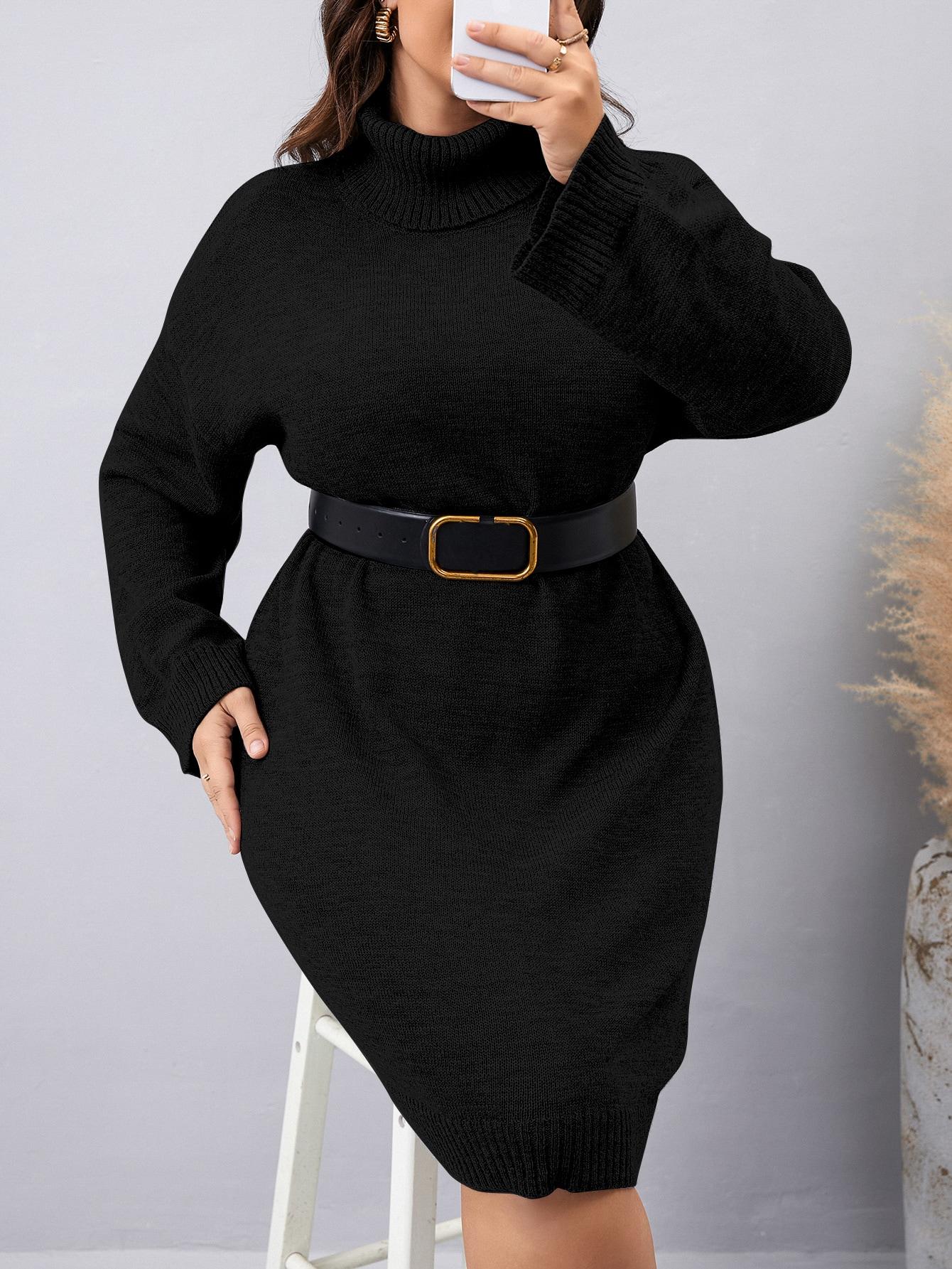 SHEIN CZARNA SUKIENKA DŁUGI RĘKAW S06__48