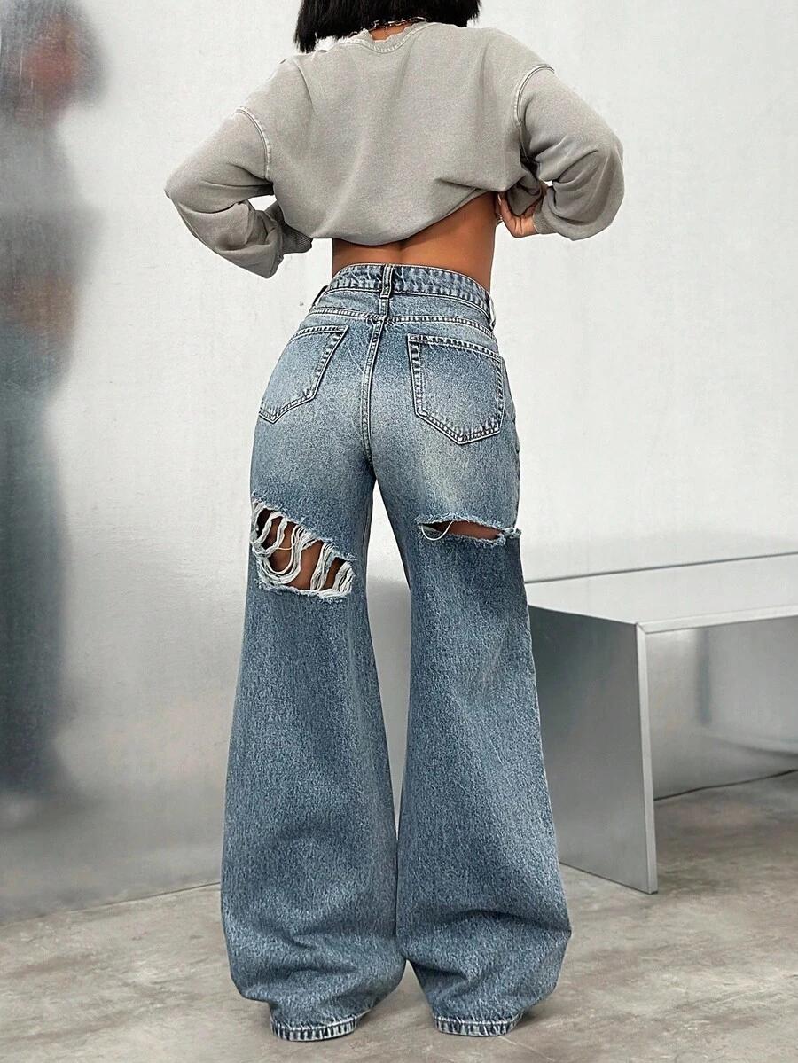 EURMUSE SZEROKIE SPODNIE JEANS S06__M