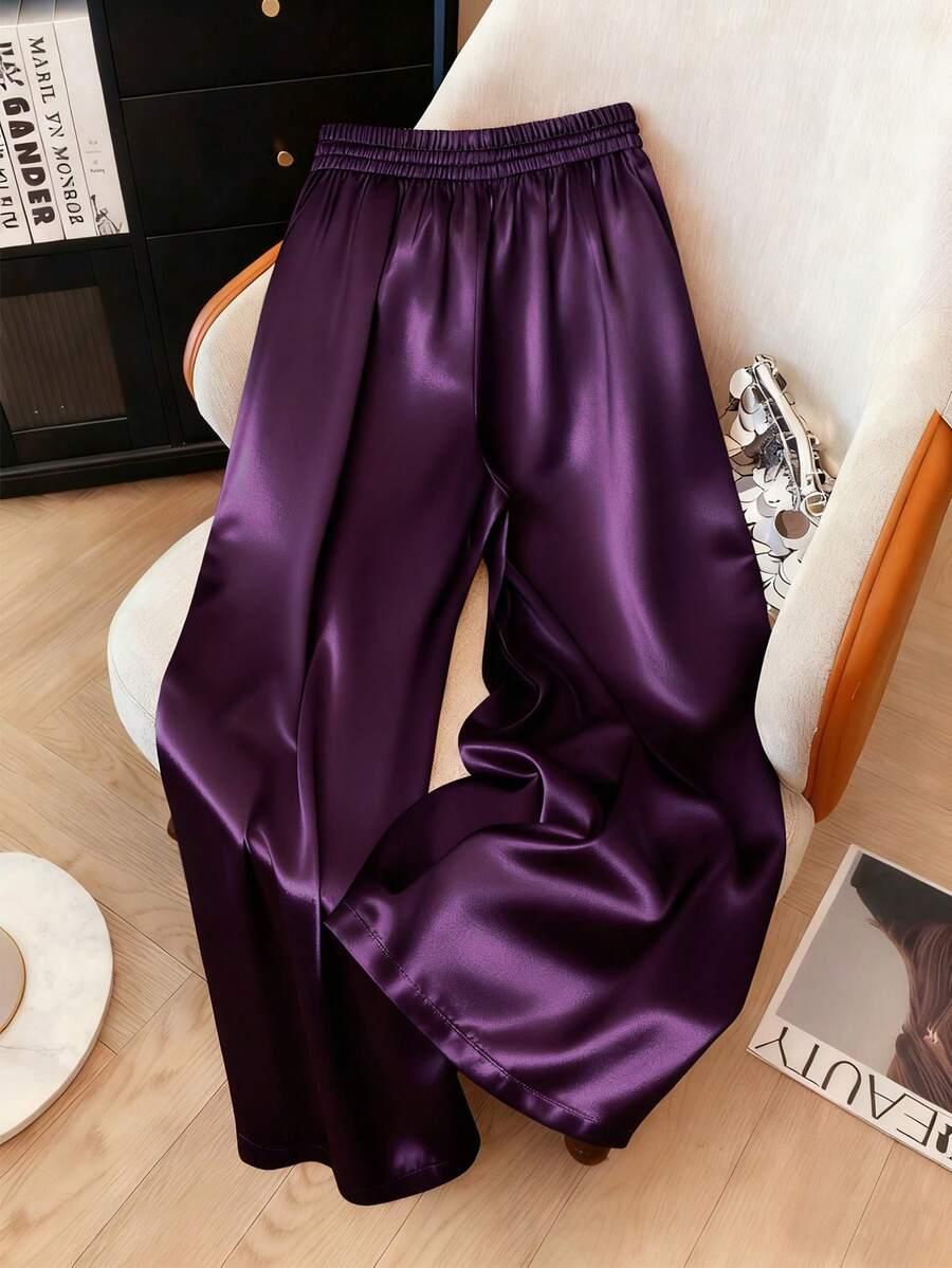 SHEIN FIOLETOWE SPODNIE CASUAL S06__M
